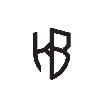Başlangıç harfi çizgi kalkan şekli logosu