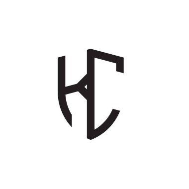 Başlangıç harfi çizgi kalkan şekli logosu