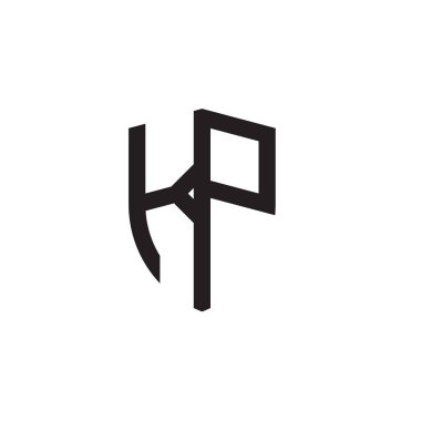 Başlangıç harfi çizgi kalkan şekli logosu