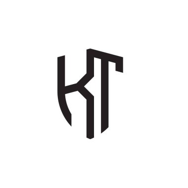 Başlangıç harfi çizgi kalkan şekli logosu