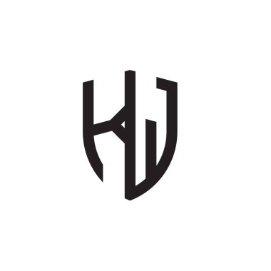 Başlangıç harfi çizgi kalkan şekli logosu