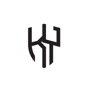 Başlangıç harfi çizgi kalkan şekli logosu