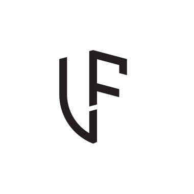 Başlangıç harfi çizgi kalkan şekli logosu