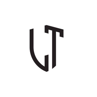 Başlangıç harfi çizgi kalkan şekli logosu