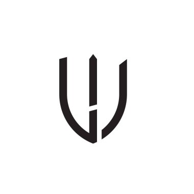 Başlangıç harfi çizgi kalkan şekli logosu