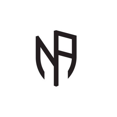 Başlangıç harfi çizgi kalkan şekli logosu