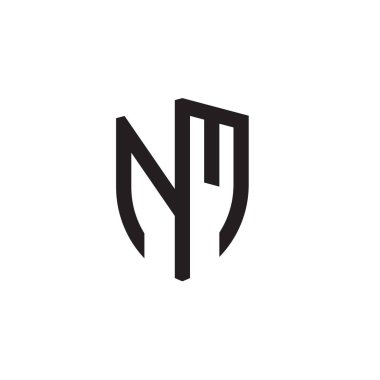 Başlangıç harfi çizgi kalkan şekli logosu