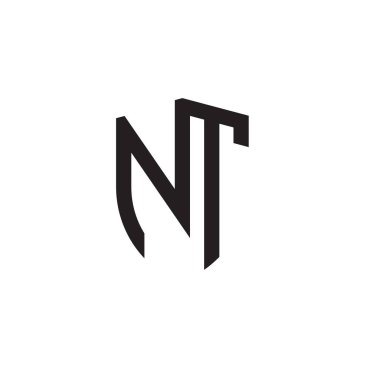 Başlangıç harfi çizgi kalkan şekli logosu