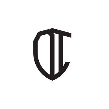 Başlangıç harfi çizgi kalkan şekli logosu