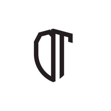 Başlangıç harfi çizgi kalkan şekli logosu