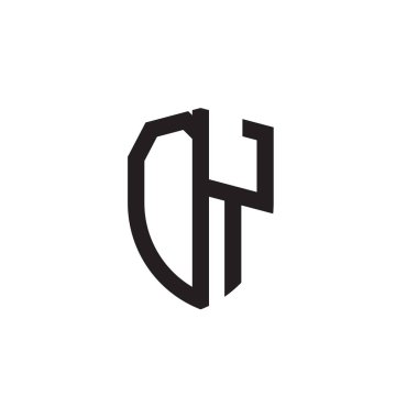 Başlangıç harfi çizgi kalkan şekli logosu