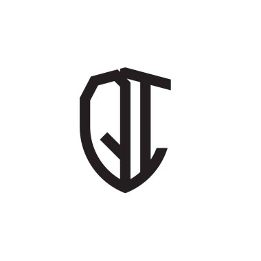 Başlangıç harfi çizgi kalkan şekli logosu