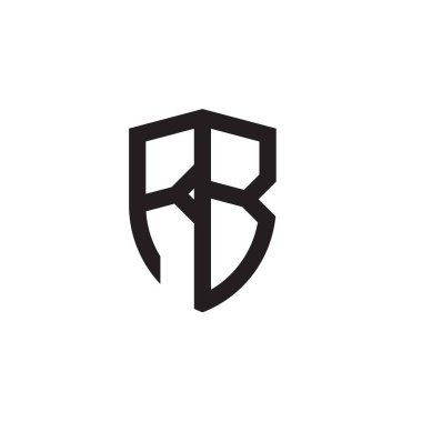 Başlangıç harfi çizgi kalkan şekli logosu