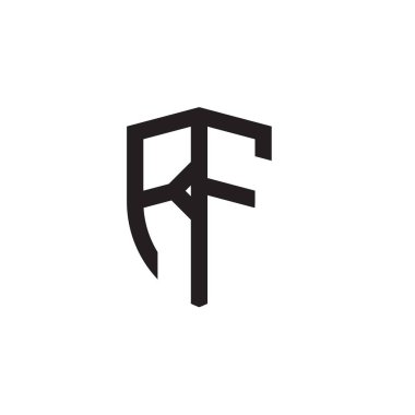 Başlangıç harfi çizgi kalkan şekli logosu