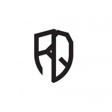 Başlangıç harfi çizgi kalkan şekli logosu