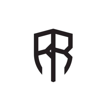 Başlangıç harfi çizgi kalkan şekli logosu