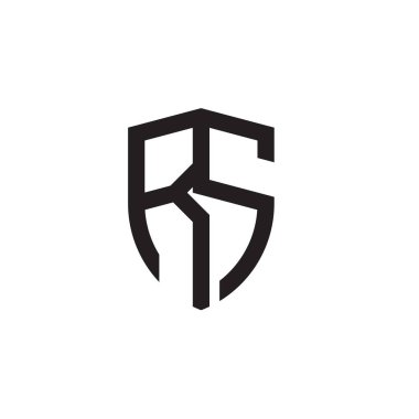 Başlangıç harfi çizgi kalkan şekli logosu