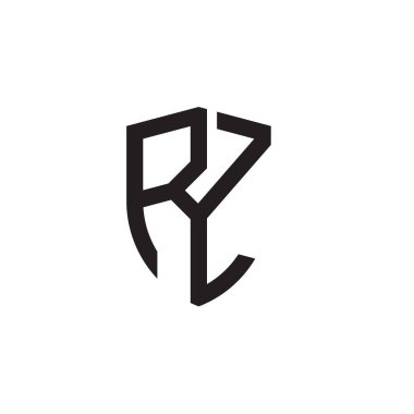 Başlangıç harfi çizgi kalkan şekli logosu