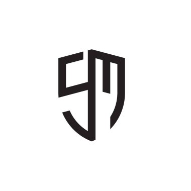 Başlangıç harfi çizgi kalkan şekli logosu