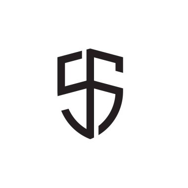 Başlangıç harfi çizgi kalkan şekli logosu