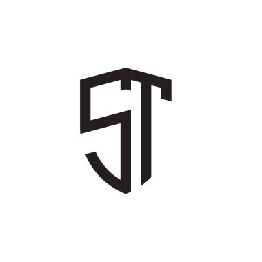 Başlangıç harfi çizgi kalkan şekli logosu