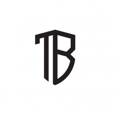 Başlangıç harfi çizgi kalkan şekli logosu