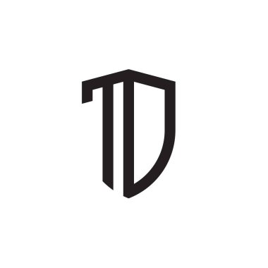 Başlangıç harfi çizgi kalkan şekli logosu