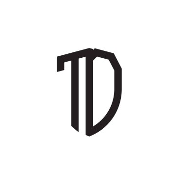 Başlangıç harfi çizgi kalkan şekli logosu