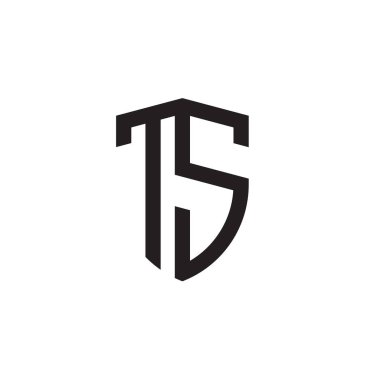 Başlangıç harfi çizgi kalkan şekli logosu