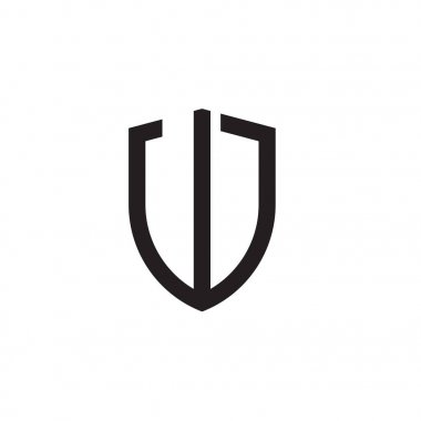 Başlangıç harfi çizgi kalkan şekli logosu