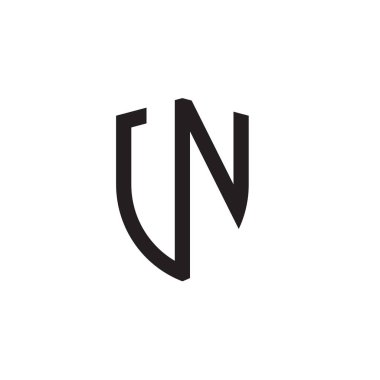 Başlangıç harfi çizgi kalkan şekli logosu