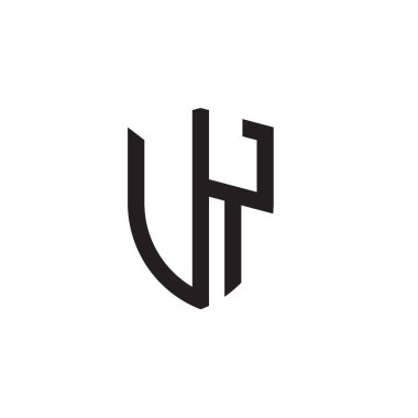 Başlangıç harfi çizgi kalkan şekli logosu