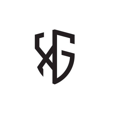 Başlangıç harfi çizgi kalkan şekli logosu