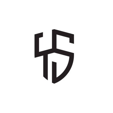 Başlangıç harfi çizgi kalkan şekli logosu