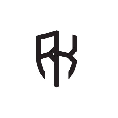 Başlangıç harfi çizgi kalkan şekli logosu