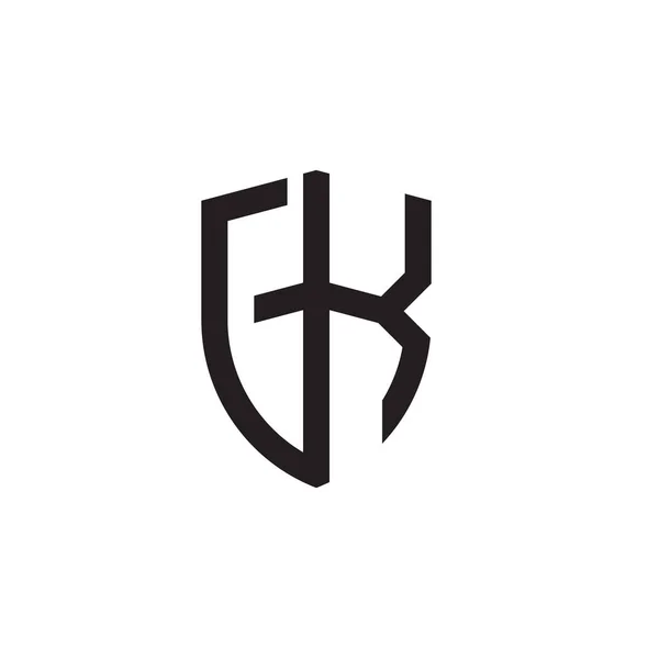 Begynnelsebokstäverna Linje Sköld Form Logotyp — Stock vektor