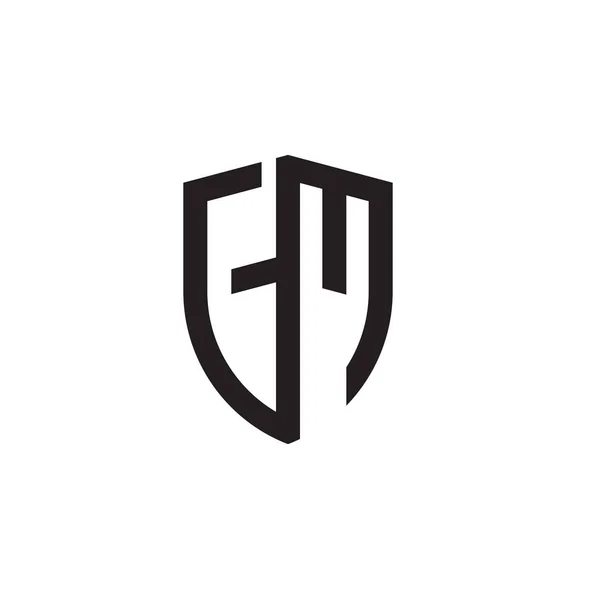Beginletters Lijn Schild Vorm Logo — Stockvector