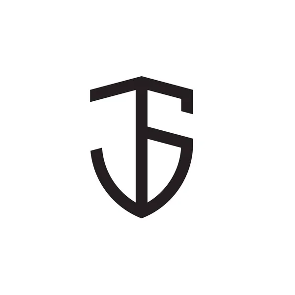Початкові Літери Лінії Логотипу Форми Щита — стоковий вектор