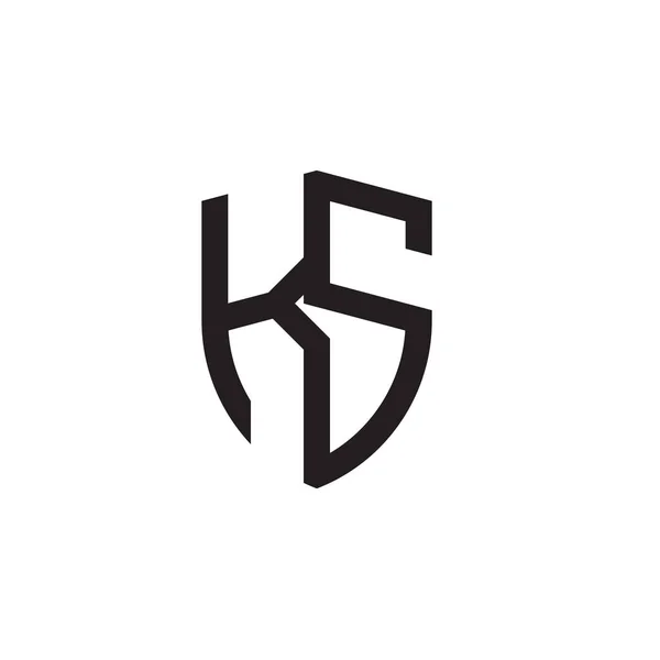 Logo Awal Huruf Baris Bentuk Perisai - Stok Vektor
