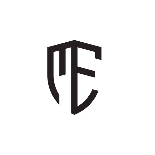 Letras Iniciais Linha Escudo Forma Logotipo —  Vetores de Stock
