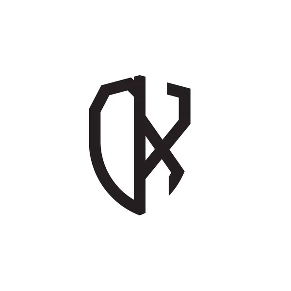 Başlangıç Harfi Çizgi Kalkan Şekli Logosu — Stok Vektör