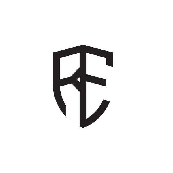 Letras Iniciales Línea Escudo Forma Logo — Archivo Imágenes Vectoriales