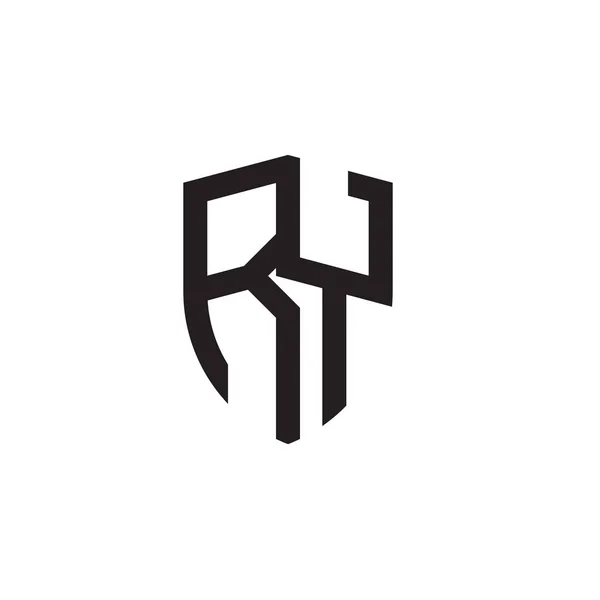 Початкові Літери Лінії Логотипу Форми Щита — стоковий вектор