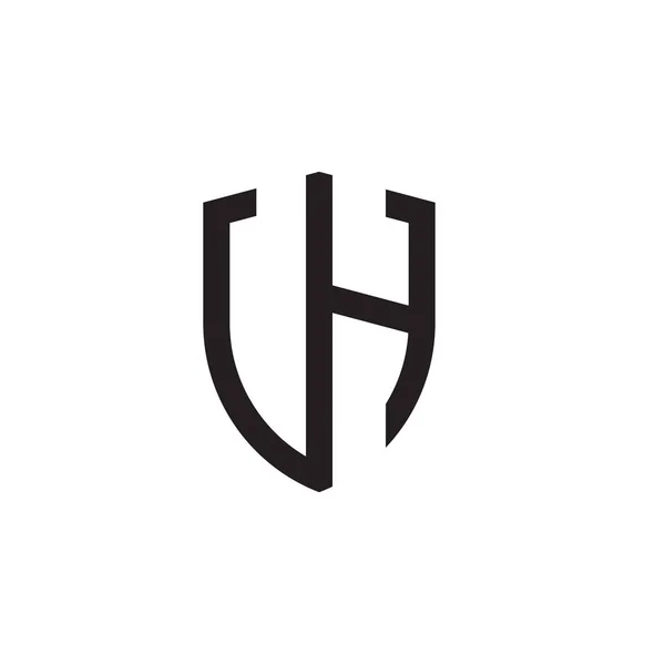 Počáteční Písmena Linie Štít Tvaru Logo — Stockový vektor