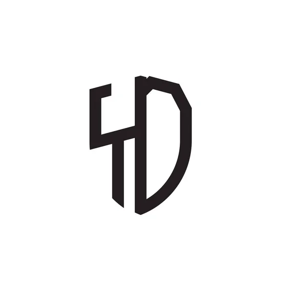 Begynnelsebokstäverna Linje Sköld Form Logotyp — Stock vektor