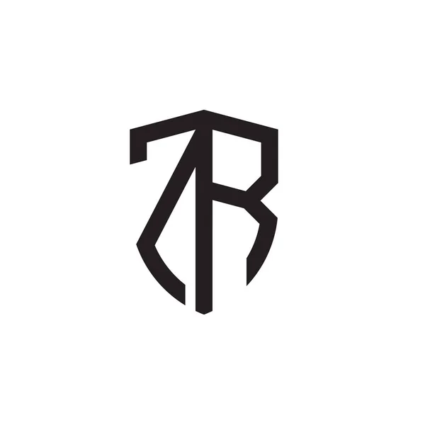最初の文字を線シールド図形ロゴ — ストックベクタ