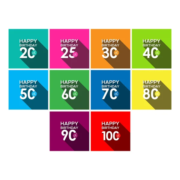 20Th Födelsedagen Till Happy 100 Årsdag — Stock vektor