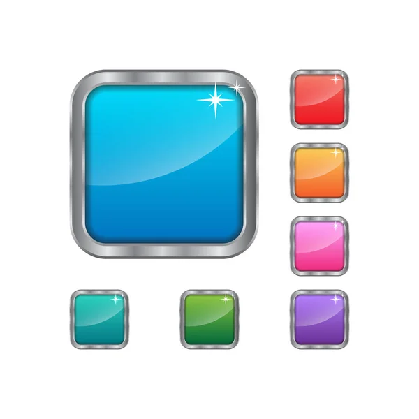 Square Rounded Set Vector Icon — Stock Vector