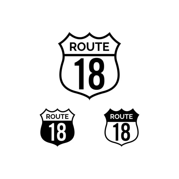 Route Symbool Vector Zwarte Kleur — Stockvector