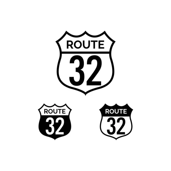 Route Symbool Vector Zwarte Kleur — Stockvector